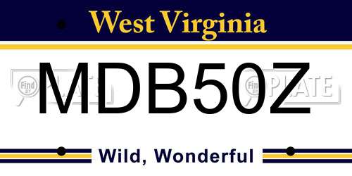 MDB50Z West Virginia License Plate