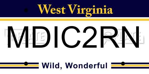MDIC2RN West Virginia License Plate