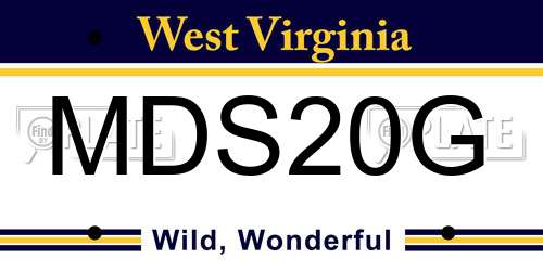MDS20G West Virginia License Plate