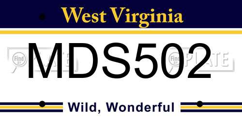 MDS502 West Virginia License Plate