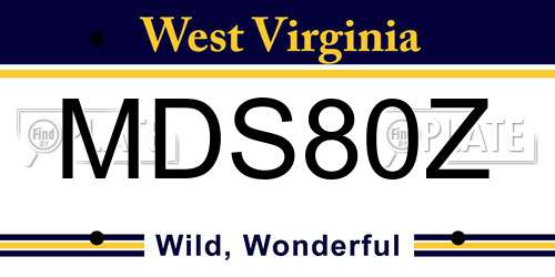 MDS80Z West Virginia License Plate