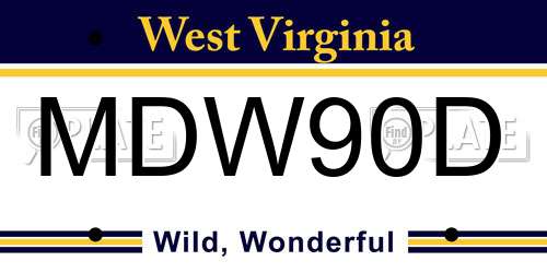MDW90D West Virginia License Plate