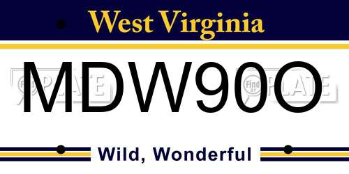 MDW90O West Virginia License Plate