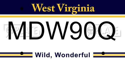 MDW90Q West Virginia License Plate