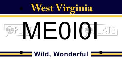 ME0I0I West Virginia License Plate