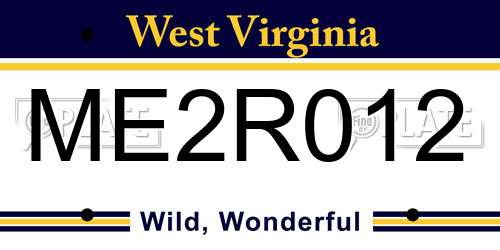 ME2R012 West Virginia License Plate
