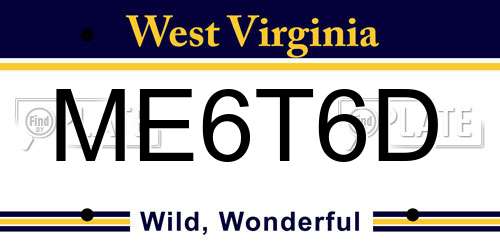 ME6T6D West Virginia License Plate