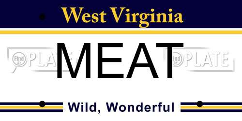 MEAT West Virginia License Plate