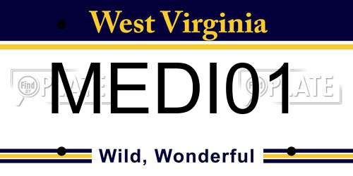 MEDI01 West Virginia License Plate