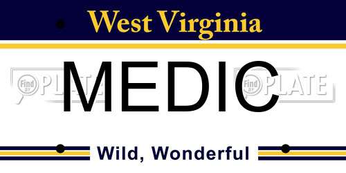 MEDIC West Virginia License Plate