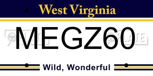 MEGZ60 West Virginia License Plate