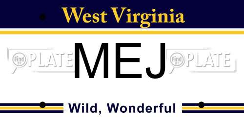 MEJ West Virginia License Plate