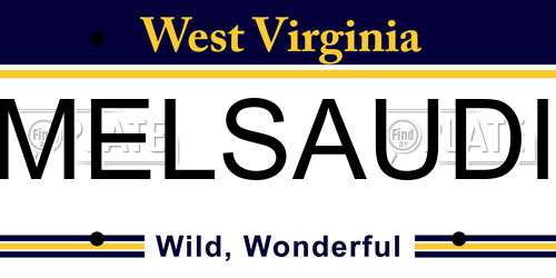 MELSAUDI West Virginia License Plate