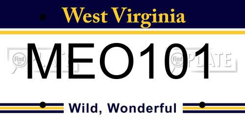 MEO101 West Virginia License Plate