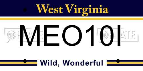 MEO10I West Virginia License Plate