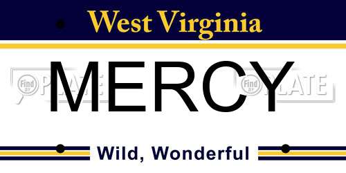 MERCY West Virginia License Plate