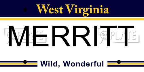 MERRITT West Virginia License Plate