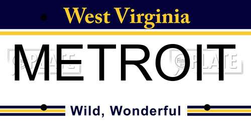 METROIT West Virginia License Plate
