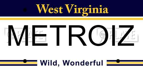 METROIZ West Virginia License Plate