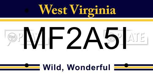 MF2A5I West Virginia License Plate
