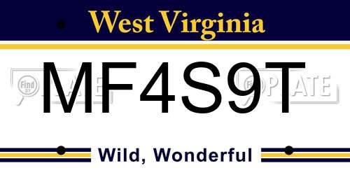 MF4S9T West Virginia License Plate