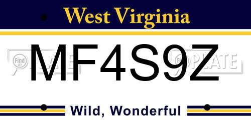 MF4S9Z West Virginia License Plate