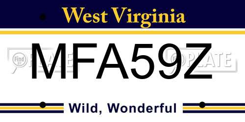 MFA59Z West Virginia License Plate