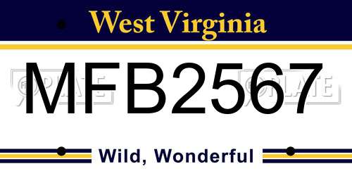 MFB2567 West Virginia License Plate