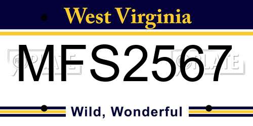 MFS2567 West Virginia License Plate
