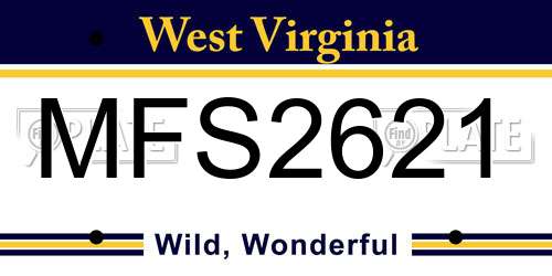 MFS2621 West Virginia License Plate