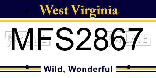 MFS2867 West Virginia License Plate