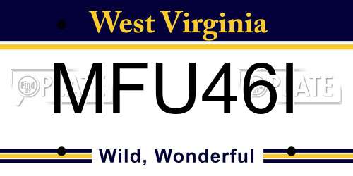 MFU46I West Virginia License Plate
