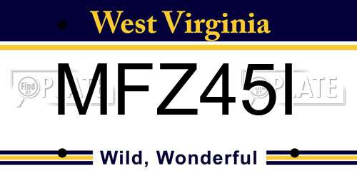 MFZ45I West Virginia License Plate