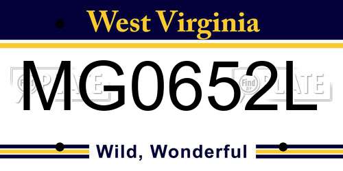 MG0652L West Virginia License Plate