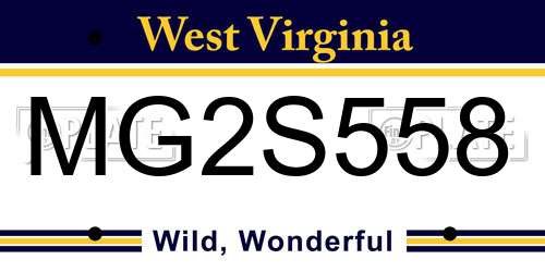 MG2S558 West Virginia License Plate