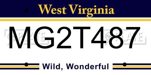MG2T487 West Virginia License Plate