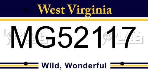 MG52117 West Virginia License Plate