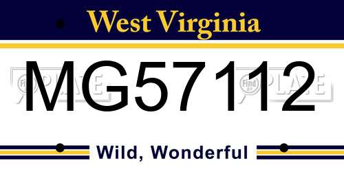 MG57112 West Virginia License Plate