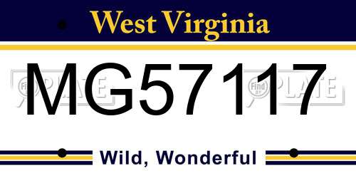 MG57117 West Virginia License Plate