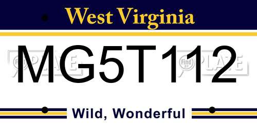 MG5T112 West Virginia License Plate
