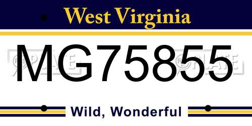 MG75855 West Virginia License Plate