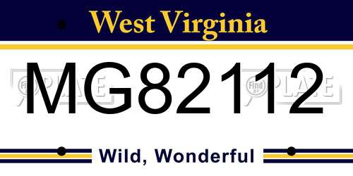 MG82112 West Virginia License Plate
