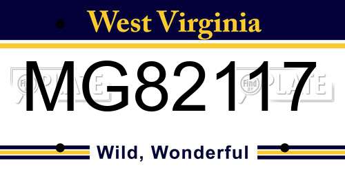 MG82117 West Virginia License Plate