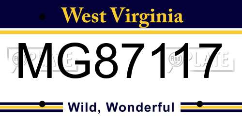 MG87117 West Virginia License Plate