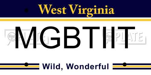 MGBTIIT West Virginia License Plate