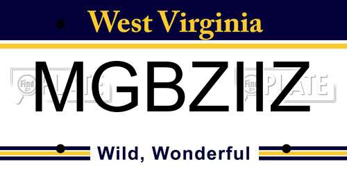 MGBZIIZ West Virginia License Plate