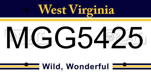 MGG5425 West Virginia License Plate