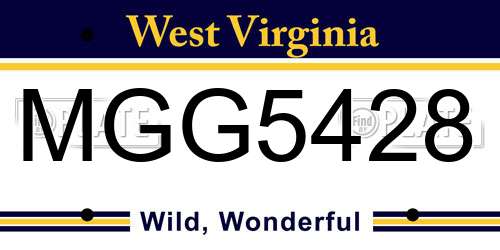 MGG5428 West Virginia License Plate