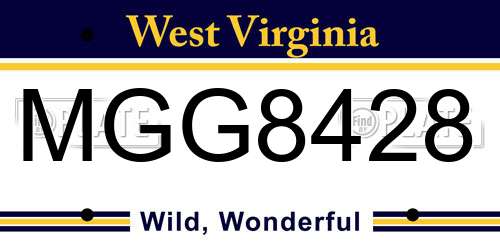 MGG8428 West Virginia License Plate