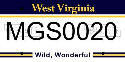 MGS0020 West Virginia License Plate